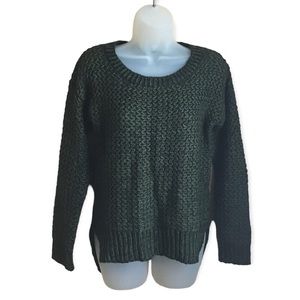 Harlowe & Graham Sweater Women’s Green Black Hi Lo Knit Winter Holiday Sz XS